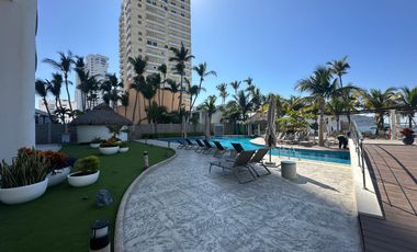 EN VENTA DEPARTAMENTO EN MAZATLAN DE 3 RECAMARAS A PIE DE PLAYA EN  CAMINO AL MAR (EQUIPADO) Y TRES BALCONES