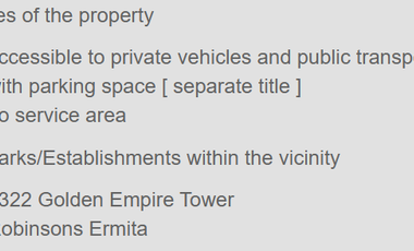 2 BR w/ Parking in Ermita Manila, Grand Riviera Suites near Manila Bay