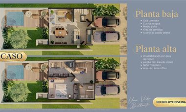 Casa de 2 pisos con 2 recámaras en privada residencial - Entrega inmediata