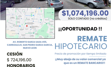 Oportunidad Departamento en Remate Bancario, Av. Roberto Garza Sada 455, Carrizalejo, San Pedro Garza García, N.L.