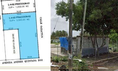 AMPLIO TERRENO EN AVENIDA ANDRES QUINTANA ROO