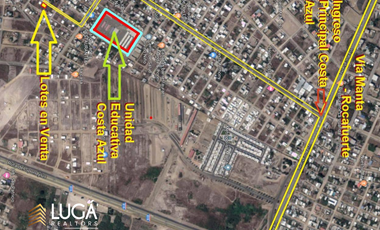 Terreno en venta sector Costa Azul, zona norte Manta