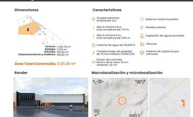 BODEGAS NUEVAS EN RENTA, CIUDAD INDUSTRIAL, TOTALMENTE EQUIPADAS, AMPLIAS