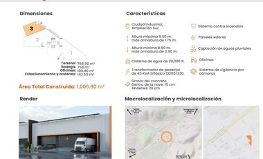 BODEGAS NUEVAS EN RENTA, CIUDAD INDUSTRIAL, TOTALMENTE EQUIPADAS, AMPLIAS