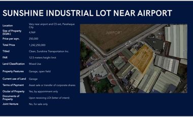 Industrial Lot For Sale near Airpoirt and C5 Extension, Parañaque City