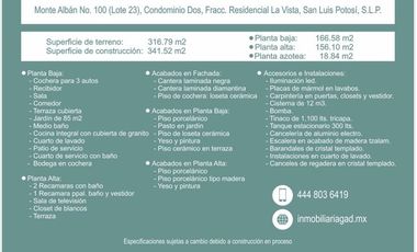 RESIDENCIAL LA VISTA, MONTE ALBAN 100