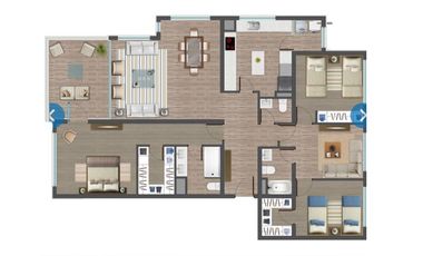 Departamento Amplio 148M2 Semi Nuevo con 2 Estacionamientos, Condominio Vista Golf, Temuco
