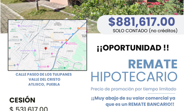 OPORTUNIDAD!! Remate Bancario,Val de Cristo, Atlixco, Puebla, México .