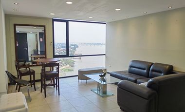 Suite amoblada y esquinera de alquiler en Puerto Santa Ana, Frente al Río.