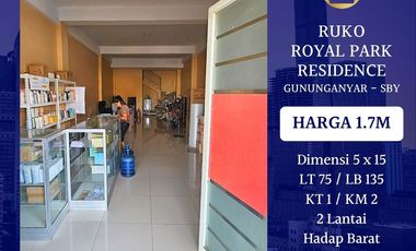 Ruko Royal Park Residence Surabaya Gununganyar Rungkut dkt MERR Tol Siap Huni