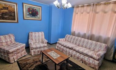 Departamento Amoblado en Alquiler en el Centro de Guayaquil, 3 Habitaciones, 2 Baños, Seguridad.