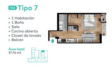 Departamento loft en venta de estreno cerca al mar en Chorrillos