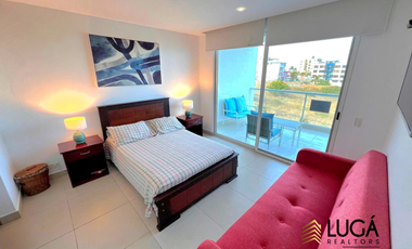 Suite amoblada con vista al mar en Renta, urbanización privada sector playa murciélago, Manta Ec