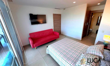 Suite amoblada con vista al mar en Renta, urbanización privada sector playa murciélago, Manta Ec