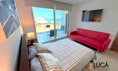 Suite amoblada con vista al mar en Renta, urbanización privada sector playa murciélago, Manta Ec