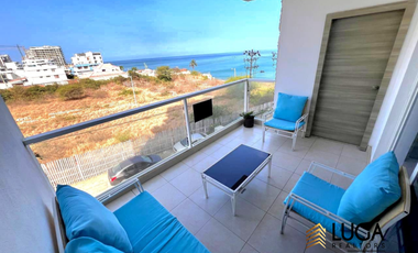 Suite amoblada con vista al mar en Renta, urbanización privada sector playa murciélago, Manta Ec