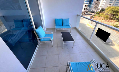 Suite amoblada con vista al mar en Renta, urbanización privada sector playa murciélago, Manta Ec