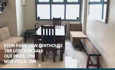 Eton Parkview Penthouse in Legazpi Village, Makati 2BR Condo Loft for Sale