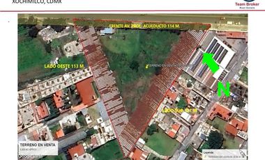 TERRENO DE USO DE SUELO COMERCIAL SOBRE AVENIDA EN XOCHIMILCO 5,900 M2