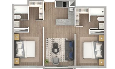 Departamento nuevo modelo B en edificio Hacienda La Esmeralda III