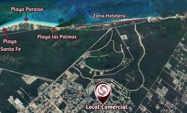 Local comercial en planta baja hacia el andador en venta, Aldea Zama, Tulum