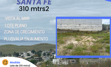 Terreno en Santa Fe con vista al mar