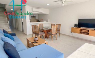 Departamento de playa con terraza y vista frontal al mar