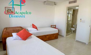 Departamento de playa con terraza y vista frontal al mar