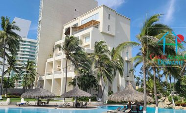Departamento de playa con terraza y vista frontal al mar