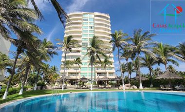 Departamento de playa con terraza y vista frontal al mar