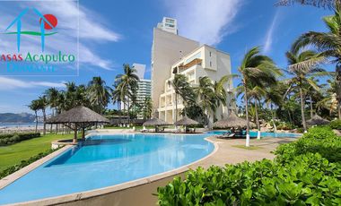 Departamento de playa con terraza y vista frontal al mar