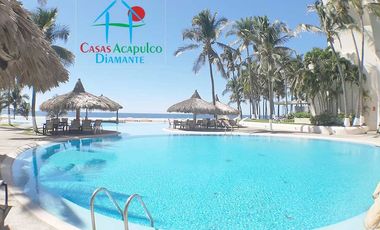 Departamento de playa con terraza y vista frontal al mar