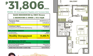 Studio unit for Sale in Mandaluyong by DMCI Sage Garden Residences