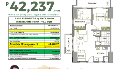 Studio unit for Sale in Mandaluyong by DMCI Sage Garden Residences