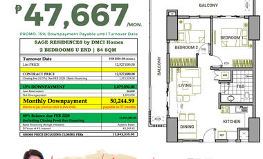 Studio unit for Sale in Mandaluyong by DMCI Sage Garden Residences