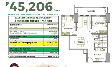 Studio unit for Sale in Mandaluyong by DMCI Sage Garden Residences