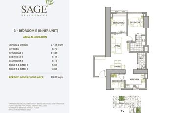 78sqm 3BR for SALE near Shaw Blvd MRT Station & CBD of Mandaluyong by DMCI