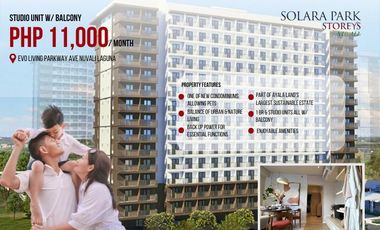 Studio Unit Mid Rise Condo Pre Selling in Nuvali Sta Rosa Laguna-Low Density Pet Friendly and Rental Property