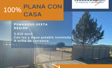 🏡 ¡Casa de Campo en Venta! A Orilla de Carretera, Parcela 100% Plana con Luz y Agua Potable