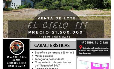 Lote El Cielo III Vista Panorámica de Gran Superficie Frac Rancho San Diego