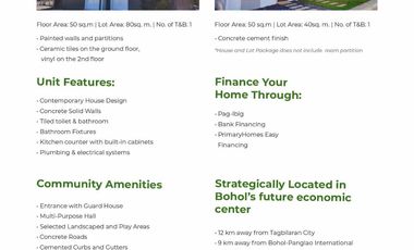 Affordable House And Lot For Sale in Richwood Homes Bohol Dos Dauis-Panglao Island Bohol
