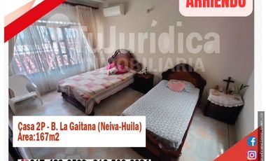 SE ARRIENDA ESPECTACULAR CASA 2P - B. LA GAITANA - NEIVA (HUILA-COL)