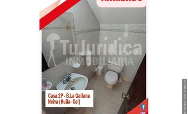 SE ARRIENDA ESPECTACULAR CASA 2P - B. LA GAITANA - NEIVA (HUILA-COL)