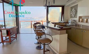 Departamento inteligente en venta con terraza de doble frente con vista al mar