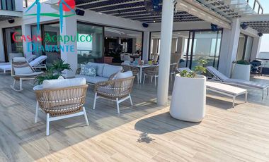 Departamento inteligente en venta con terraza de doble frente con vista al mar