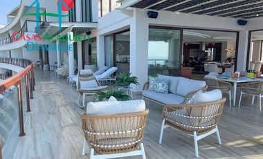 Departamento inteligente en venta con terraza de doble frente con vista al mar