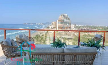 Departamento inteligente en venta con terraza de doble frente con vista al mar