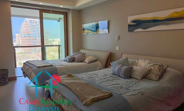 Departamento inteligente en venta con terraza de doble frente con vista al mar