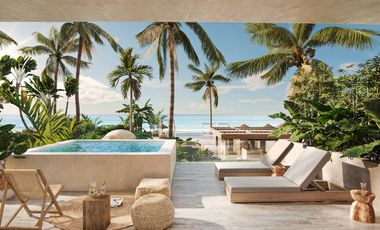 Desarrollo frente al mar en Puerto Morelos, Loft amueblado
