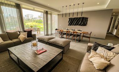 Departamento En Venta En Bosque Real Ivy, 3 Recámaras Frente al Campo De Golf